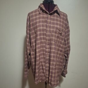 Jos. A. Bank Casual Plaid Shirt - Brown and Tan Size L